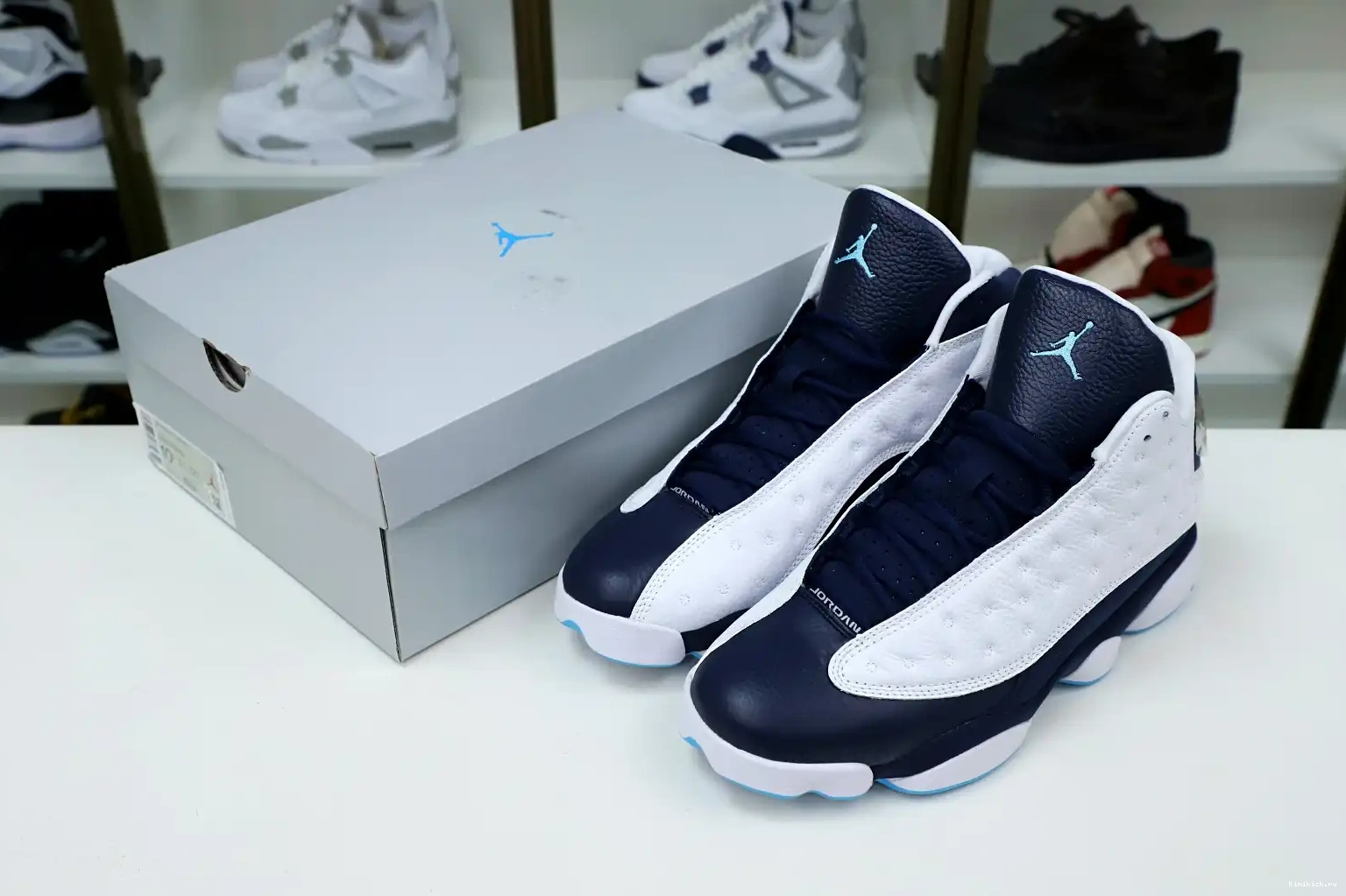 AIR WHITE POWDER 414571-144 13 JORDAN BLUE OBSIDIAN RETRO Kimikick 0612